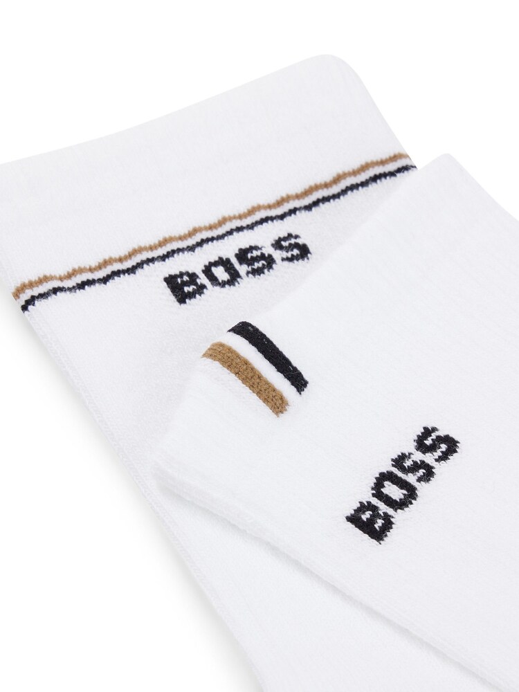 BOSS White Iconic Socks 2 Pack - Image 3 of 3