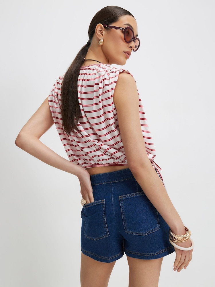 River Island Blue Denim Wrap Skort - Image 4 of 4