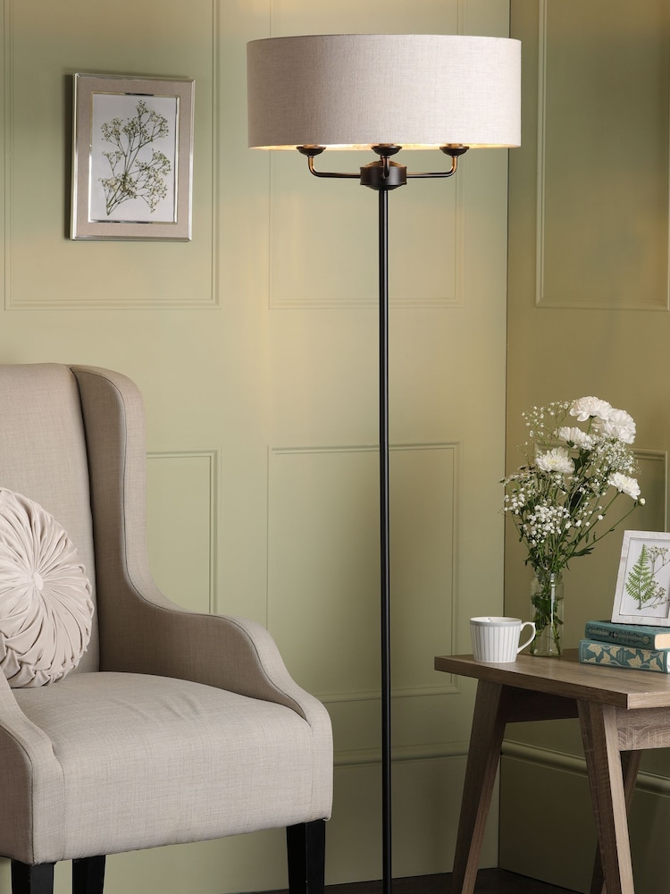 Laura Ashley Black Sorrento Floor Lamp - Image 1 of 4
