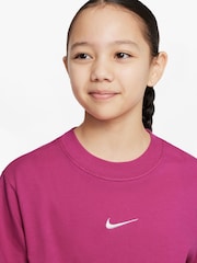 Nike Fushsia Pink Oversized Essentials Boxy T-Shirt - Image 3 of 7