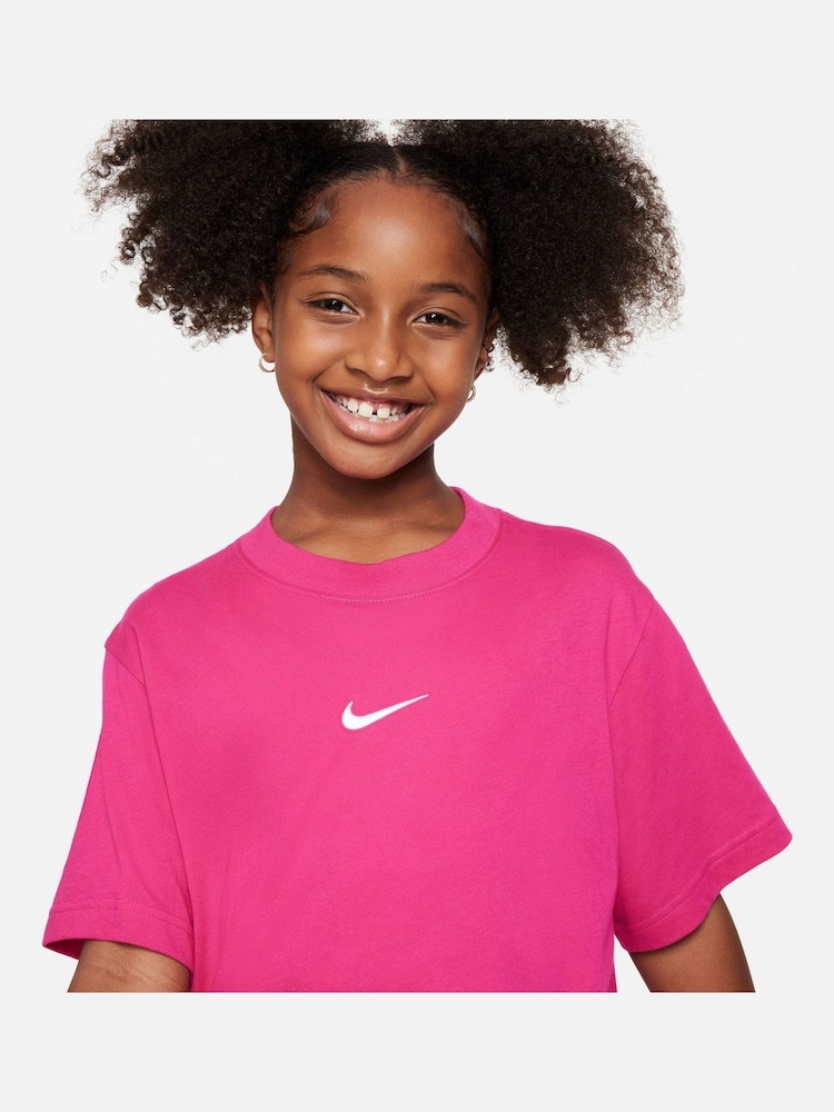 Nike Fushsia Pink Oversized Essentials Boxy T-Shirt - Image 7 of 7