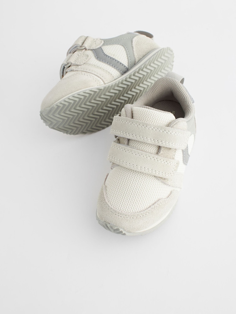 Neutral White Standard Fit (F) Double Strap Trainers - Image 4 of 4