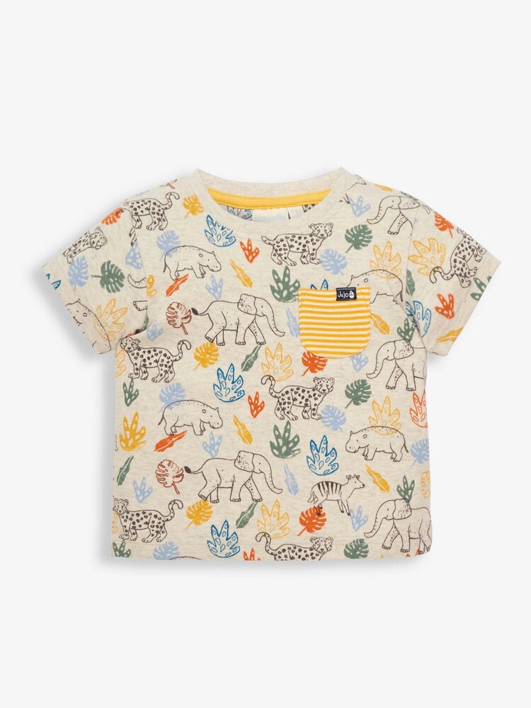 JoJo Maman Bébé Natural Kids' Rainforest Print T-Shirt - Image 1 of 3