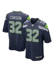 Nike Blue NFL Seattle Seahawks Game Jersey - Chris Carson - Image 1 of 3