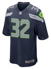 Nike Blue NFL Seattle Seahawks Game Jersey - Chris Carson - Image 2 of 3