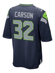 Nike Blue NFL Seattle Seahawks Game Jersey - Chris Carson - Image 3 of 3