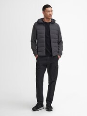 Barbour® International Dark Grey Stanley Hooded Quilted Jersey Sleeve Jacket - Image 2 of 7