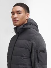 Barbour® International Dark Grey Stanley Hooded Quilted Jersey Sleeve Jacket - Image 4 of 7