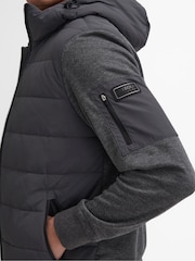 Barbour® International Dark Grey Stanley Hooded Quilted Jersey Sleeve Jacket - Image 5 of 7