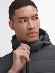 Barbour® International Dark Grey Stanley Hooded Quilted Jersey Sleeve Jacket - Image 6 of 7