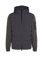 Barbour® International Dark Grey Stanley Hooded Quilted Jersey Sleeve Jacket - Image 7 of 7
