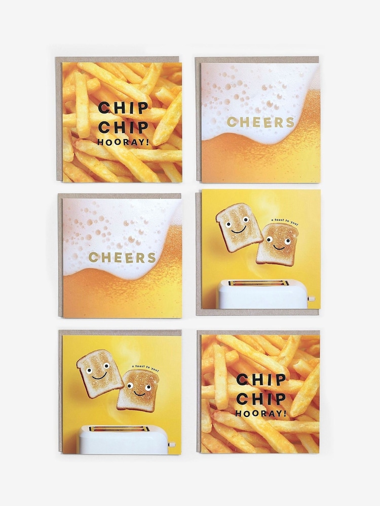 6 Pack Yellow Fun Occasion Cards - Image 1 of 5