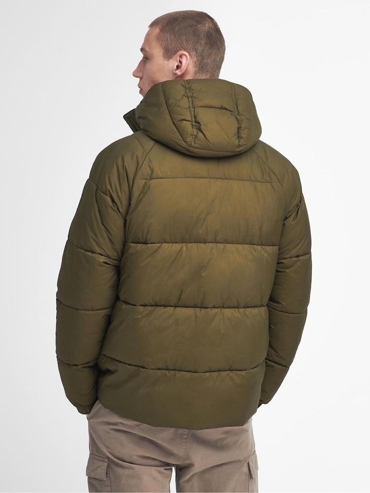 Barbour® International Olive Green Haze Hooded Puffer Jacket - Image 2 of 7