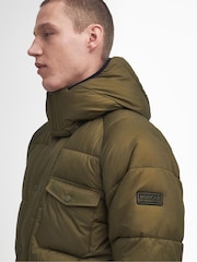 Barbour® International Olive Green Haze Hooded Puffer Jacket - Image 4 of 7