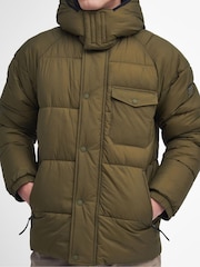 Barbour® International Olive Green Haze Hooded Puffer Jacket - Image 5 of 7