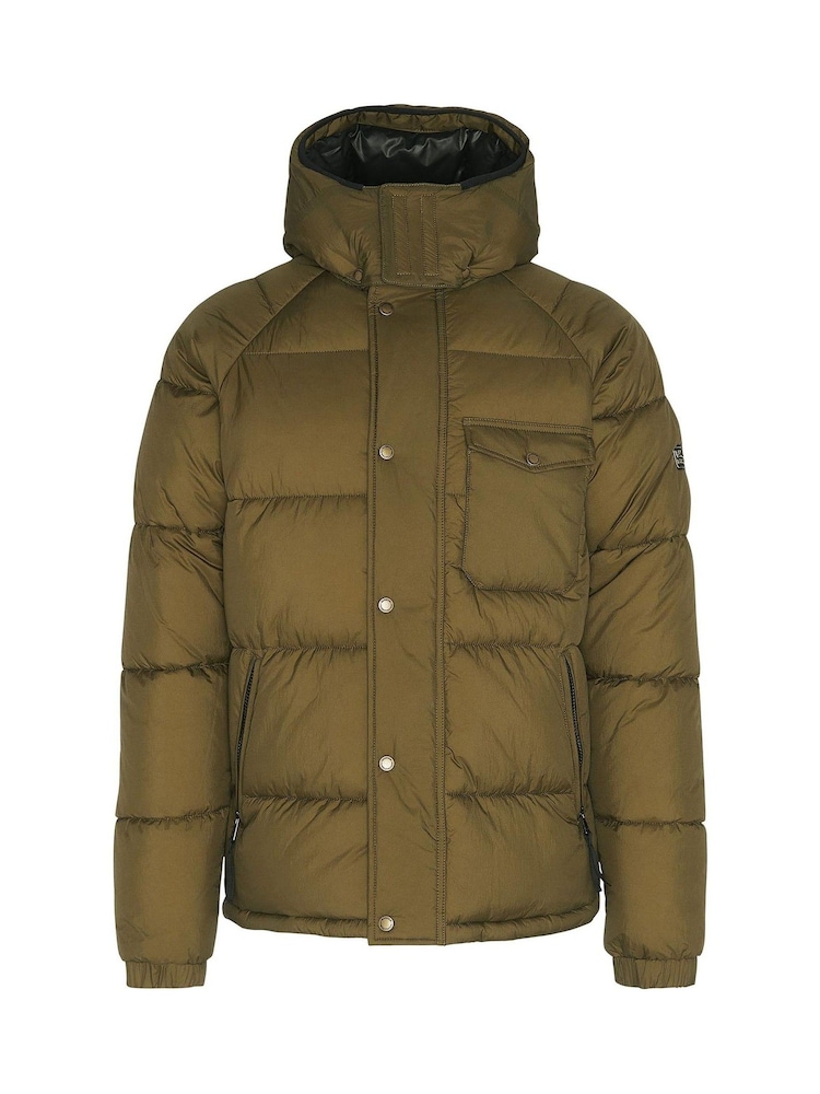 Barbour® International Olive Green Haze Hooded Puffer Jacket - Image 7 of 7
