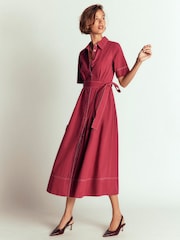 Boden Brown Sarah Cotton Midi Shirt Dress - Image 1 of 4
