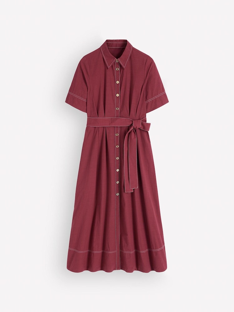 Boden Brown Sarah Cotton Midi Shirt Dress - Image 4 of 4 Boden Brown Sarah Cotton Midi Shirt Dress - Image 4 of 4