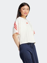 adidas White 100% Cotton Sportswear Future Icons 3-Stripes T-Shirt - Image 2 of 7