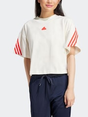 adidas White 100% Cotton Sportswear Future Icons 3-Stripes T-Shirt - Image 3 of 7