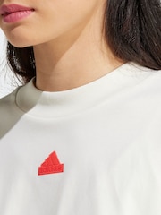 adidas White 100% Cotton Sportswear Future Icons 3-Stripes T-Shirt - Image 6 of 7