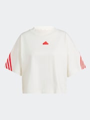 adidas White 100% Cotton Sportswear Future Icons 3-Stripes T-Shirt - Image 7 of 7