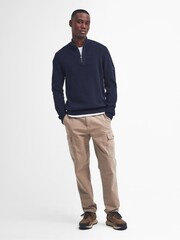 Barbour® International Crawley Wool Mix Funnel Quarter Zip Jumper - Image 1 of 6