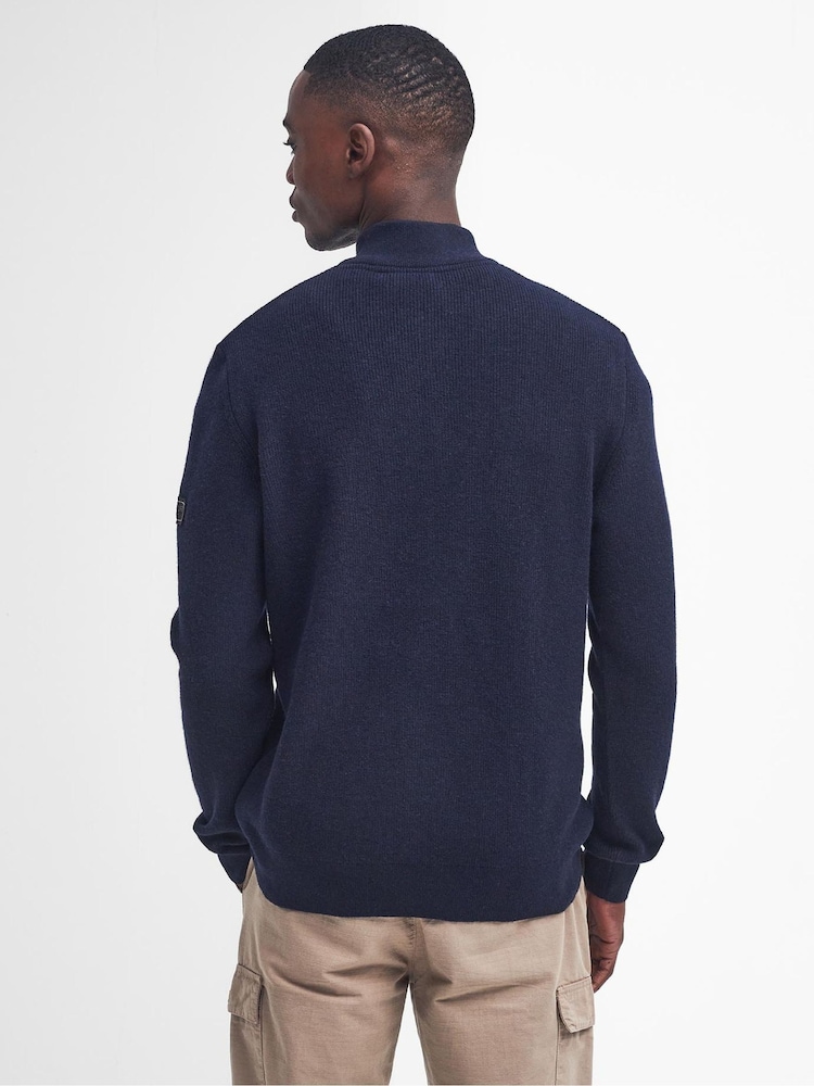 Barbour® International Crawley Wool Mix Funnel Quarter Zip Jumper - Image 2 of 6