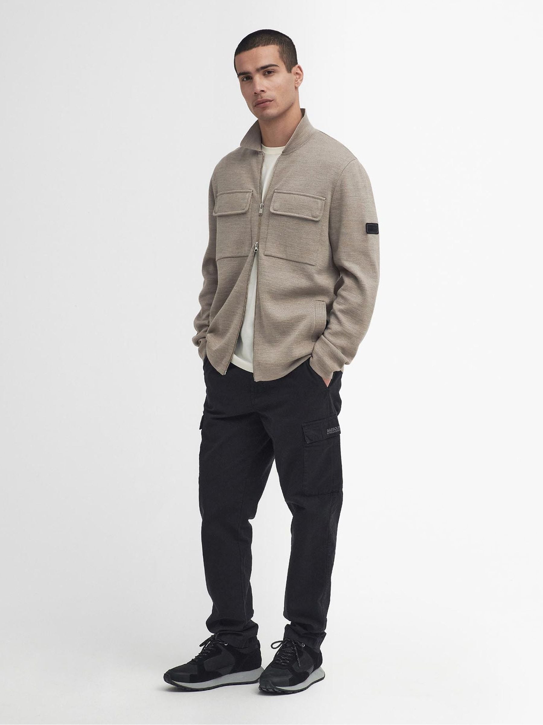 Buy Barbour International Neutral Burley Zip Through Shirt Cardigan from Next Malta