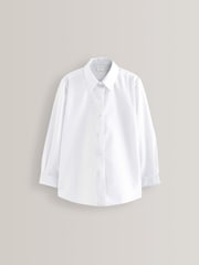 White Regular Fit 2 Pack Long Sleeve Formal School Shirts (3-18yrs) - Image 2 of 8