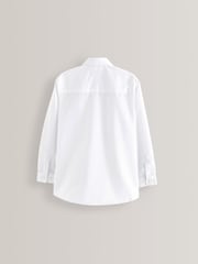 White Regular Fit 2 Pack Long Sleeve Formal School Shirts (3-18yrs) - Image 5 of 8