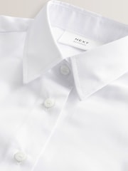 White Regular Fit 2 Pack Long Sleeve Formal School Shirts (3-18yrs) - Image 6 of 8