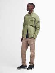 Barbour® International Olive Green Scots Nylon Overshirt - Image 3 of 9