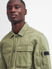 Barbour® International Olive Green Scots Nylon Overshirt - Image 5 of 9
