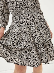 FatFace Black Amba Mono Vines Jersey Dress - Image 5 of 6