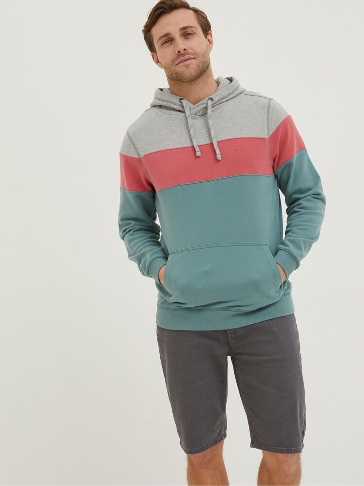 FatFace Green Emsworth Stripe Hoodie - Image 1 of 4