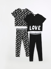 Komplet 2 kompletov kompletov 100% bombažne majice s kratkimi rokavi in legic River Island Love Girls - Slika 1 iz 4