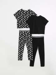 Komplet 2 kompletov kompletov 100% bombažne majice s kratkimi rokavi in legic River Island Love Girls - Slika 2 iz 4