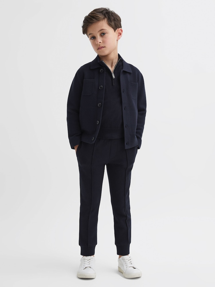 Reiss Navy Forester Senior Long Sleeve Button Through Cardigan - Image 1 of 6