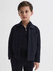 Reiss Navy Forester Senior Long Sleeve Button Through Cardigan - Image 3 of 6