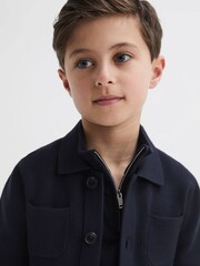 Reiss Navy Forester Senior Long Sleeve Button Through Cardigan - Image 4 of 6
