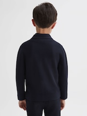 Reiss Navy Forester Senior Long Sleeve Button Through Cardigan - Image 5 of 6