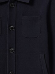 Reiss Navy Forester Senior Long Sleeve Button Through Cardigan - Image 6 of 6