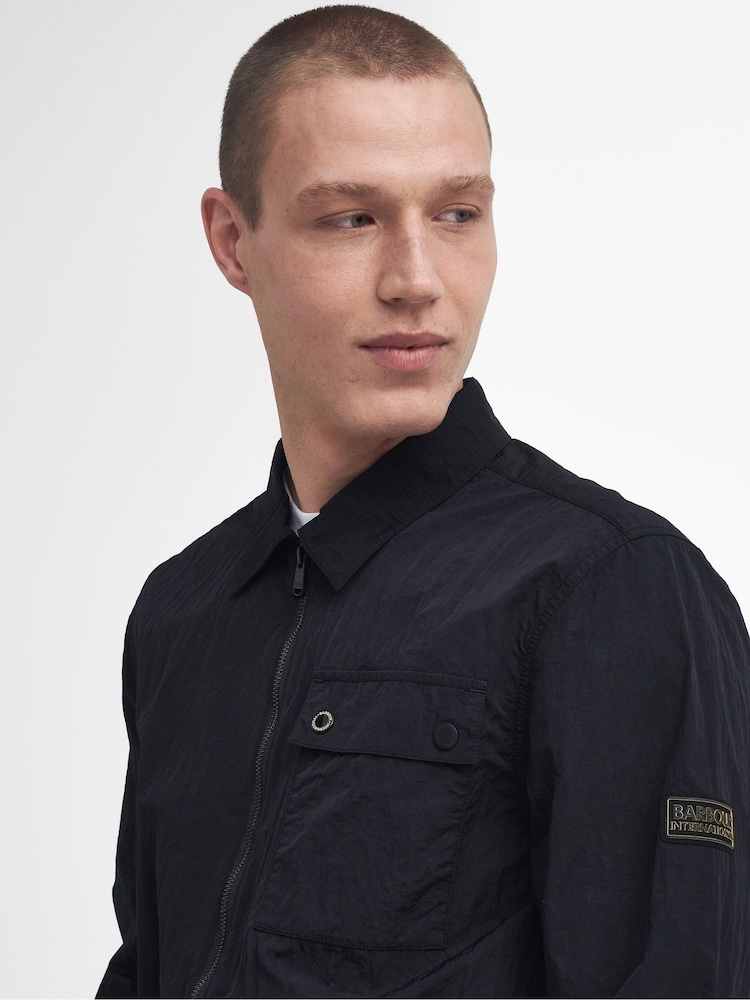 Barbour® International Blue Inline Overshirt - Image 4 of 10