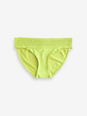 Lime Green Shirred High Leg Bikini Bottoms - Image 6 of 6