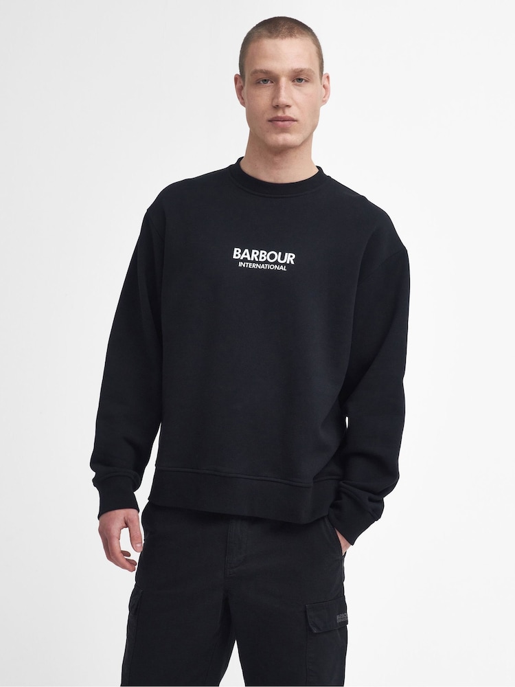 Barbour® International Oversized Formula Crew 100% Cotton Sweatshirt - Image 1 of 6 Barbour® International Oversized Formula Crew 100% Cotton Sweatshirt - Image 1 of 6