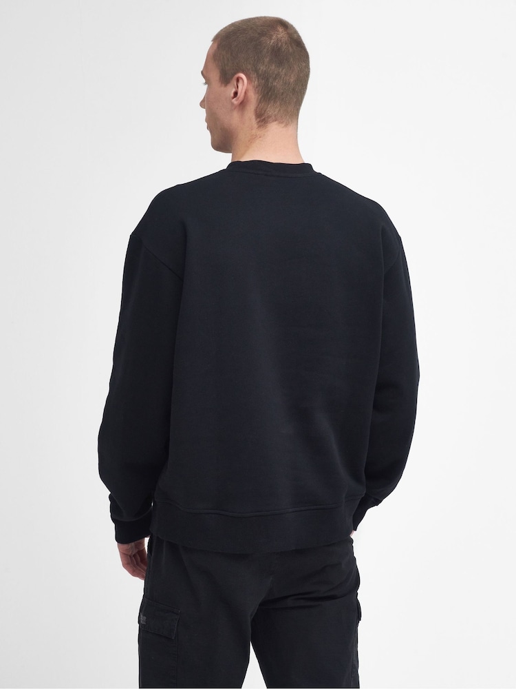 Barbour® International Oversized Formula Crew 100% Cotton Sweatshirt - Image 2 of 6 Barbour® International Oversized Formula Crew 100% Cotton Sweatshirt - Image 2 of 6