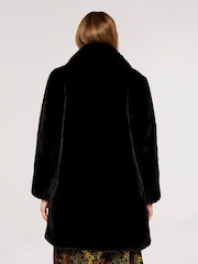 Apricot Black Oversized Super Soft Faux Fur Coat - Image 2 of 5
