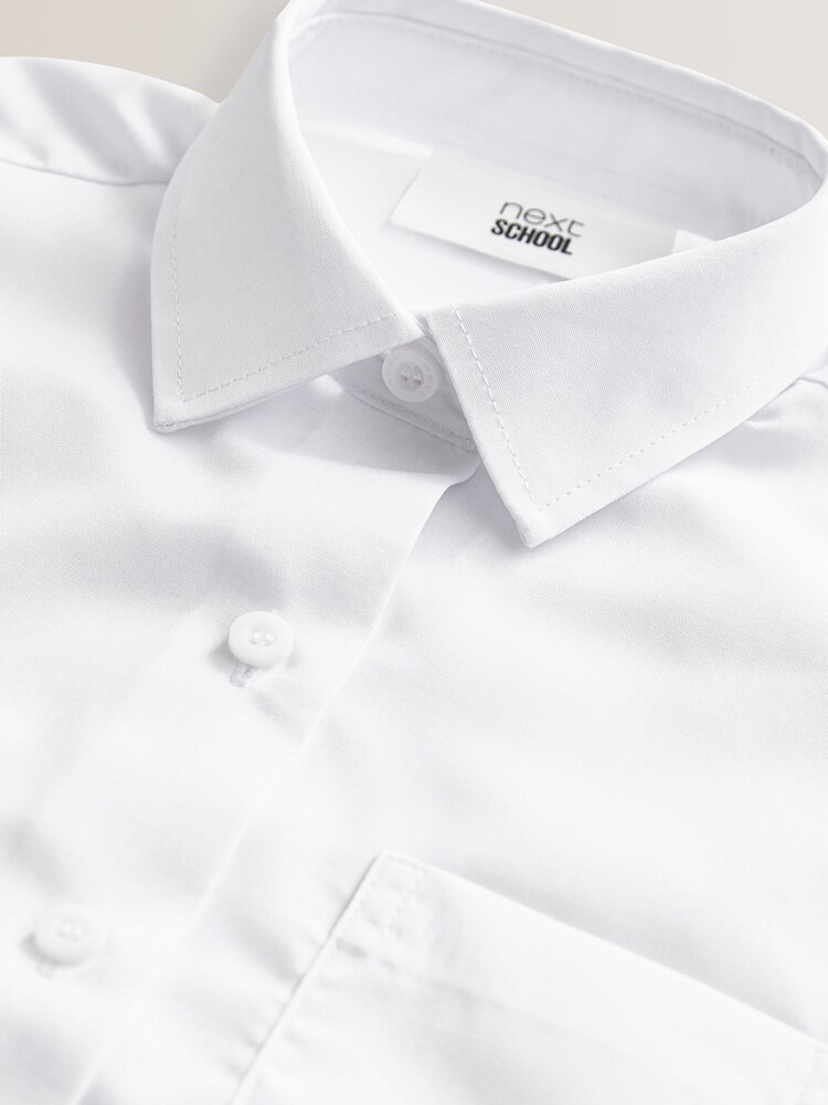 White Slim Fit 5 Pack Short Sleeve School Shirts (3-18yrs) - Image 7 of 7