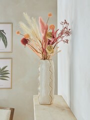 Natural Reactive Glaze Wiggle Ceramic Flower Vase - Image 1 of 4